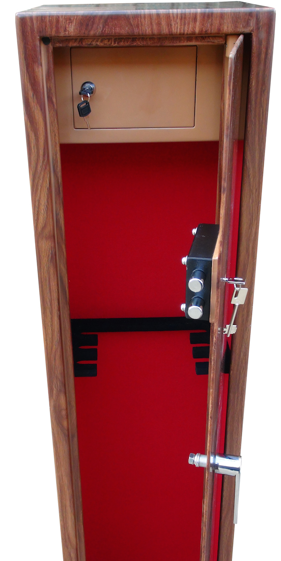 6 Gun Wood Effect Cabinet Safe Clay Pigeon Traps Gun